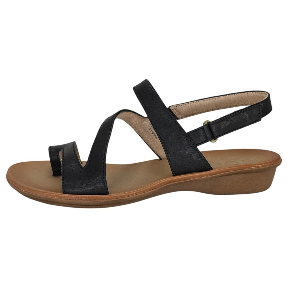Soul Naturalizer Shakina Black Faux Leather Toe Ring Womens Sandals Size 10M - Picture 4 of 13